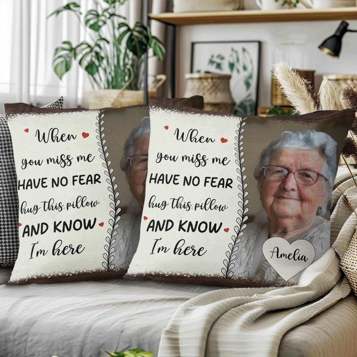 Hug This Pillow And Know I'm Here Memorial Gift - Personalized Custom Pillow, Insert Included - HME146_PLW