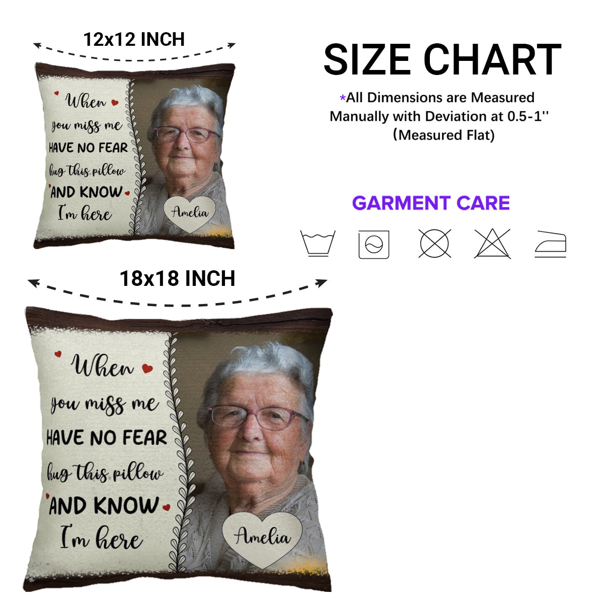 Hug This Pillow And Know I'm Here Memorial Gift - Personalized Custom Pillow, Insert Included - HME146_PLW