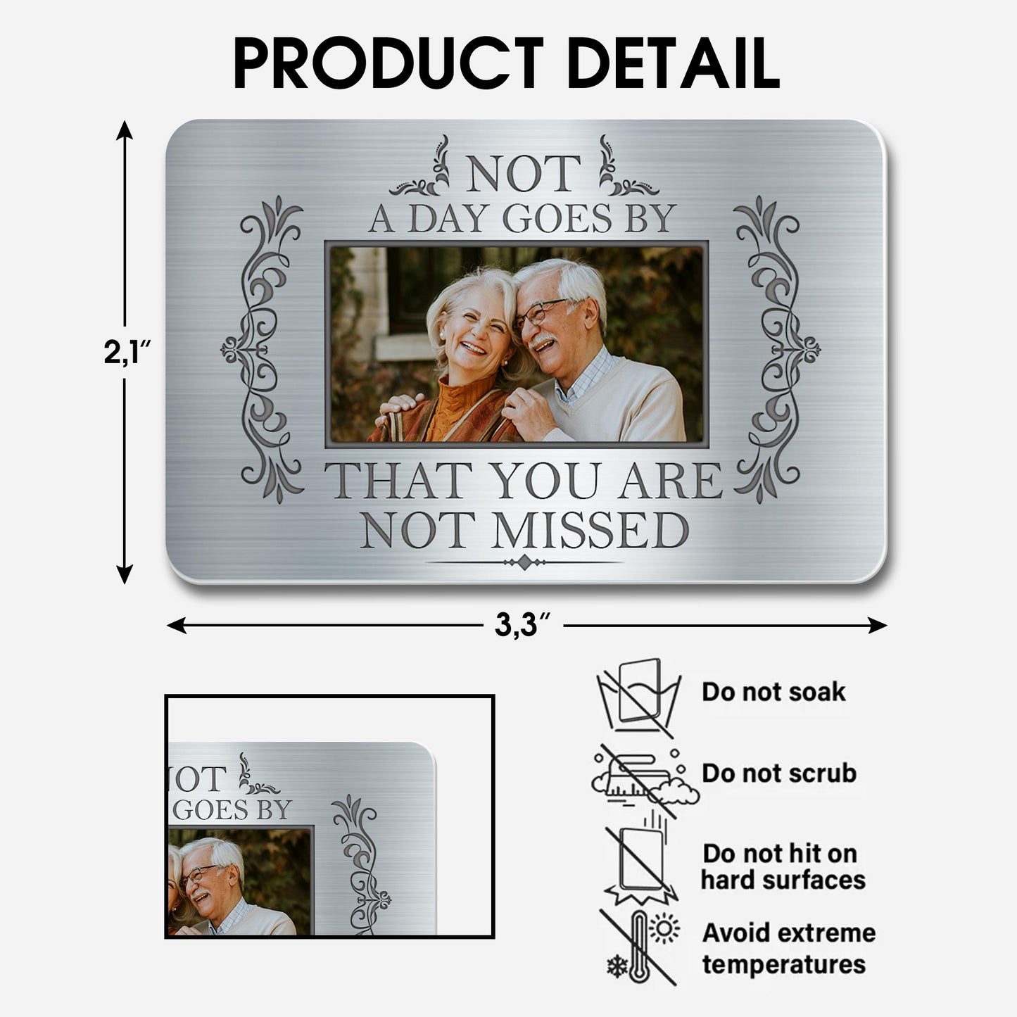 Not A Day Goes By That You Are Not Missed, Floral Photo Frame
