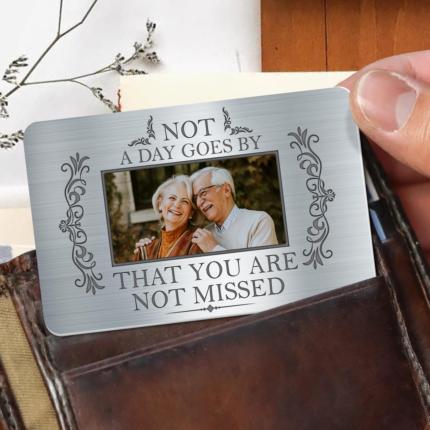 Not A Day Goes By That You Are Not Missed, Floral Photo Frame