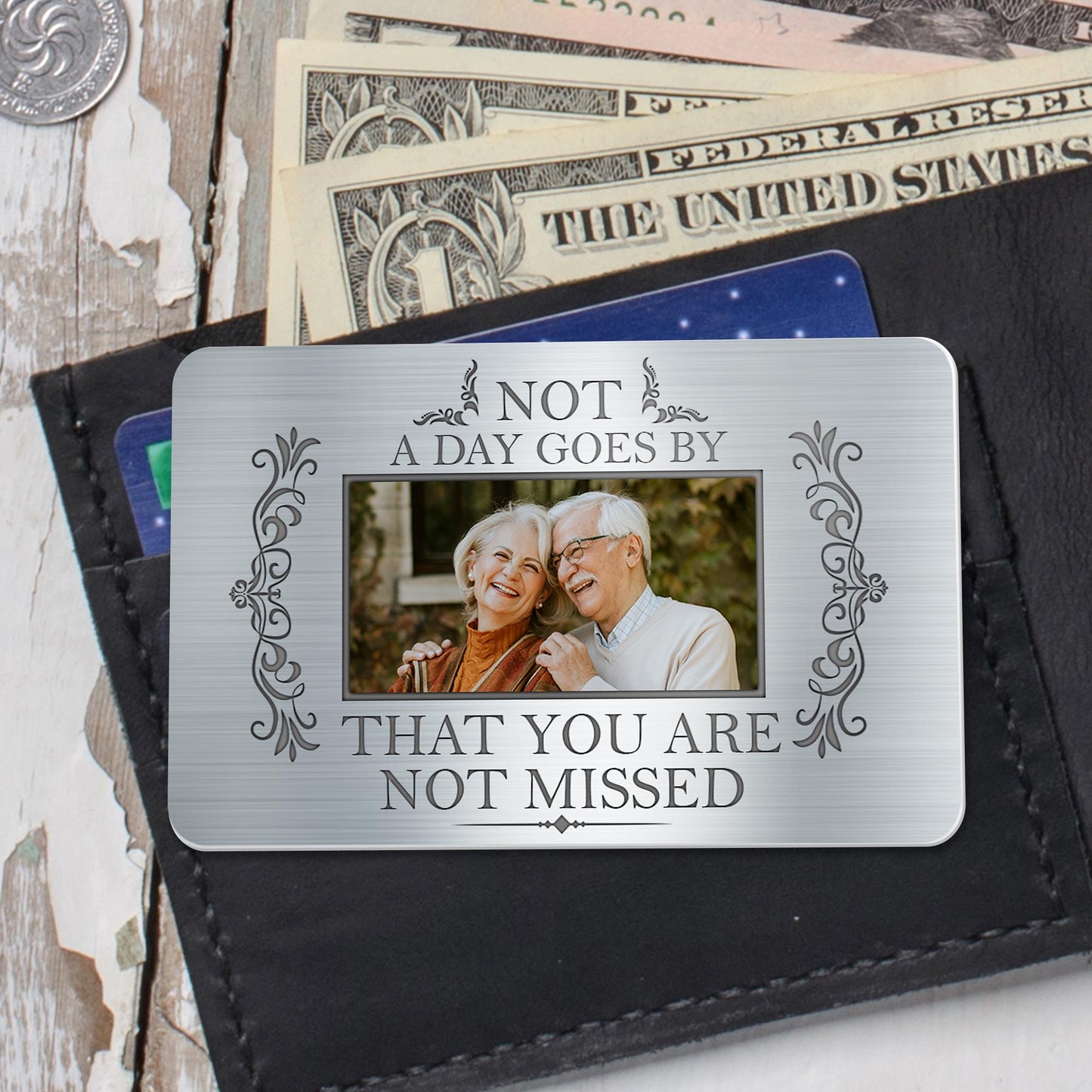 Not A Day Goes By That You Are Not Missed, Floral Photo Frame