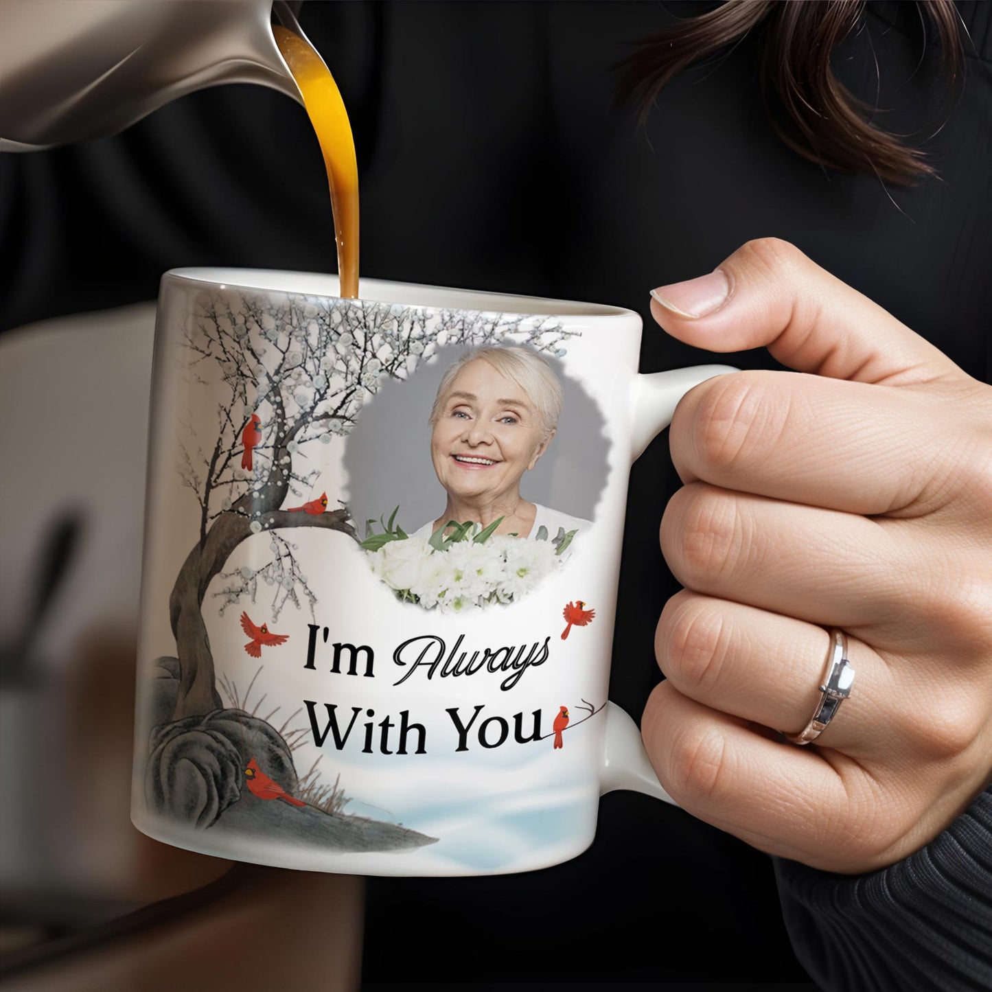 I'm Always With You Memorial Mug With Cardinal Birds