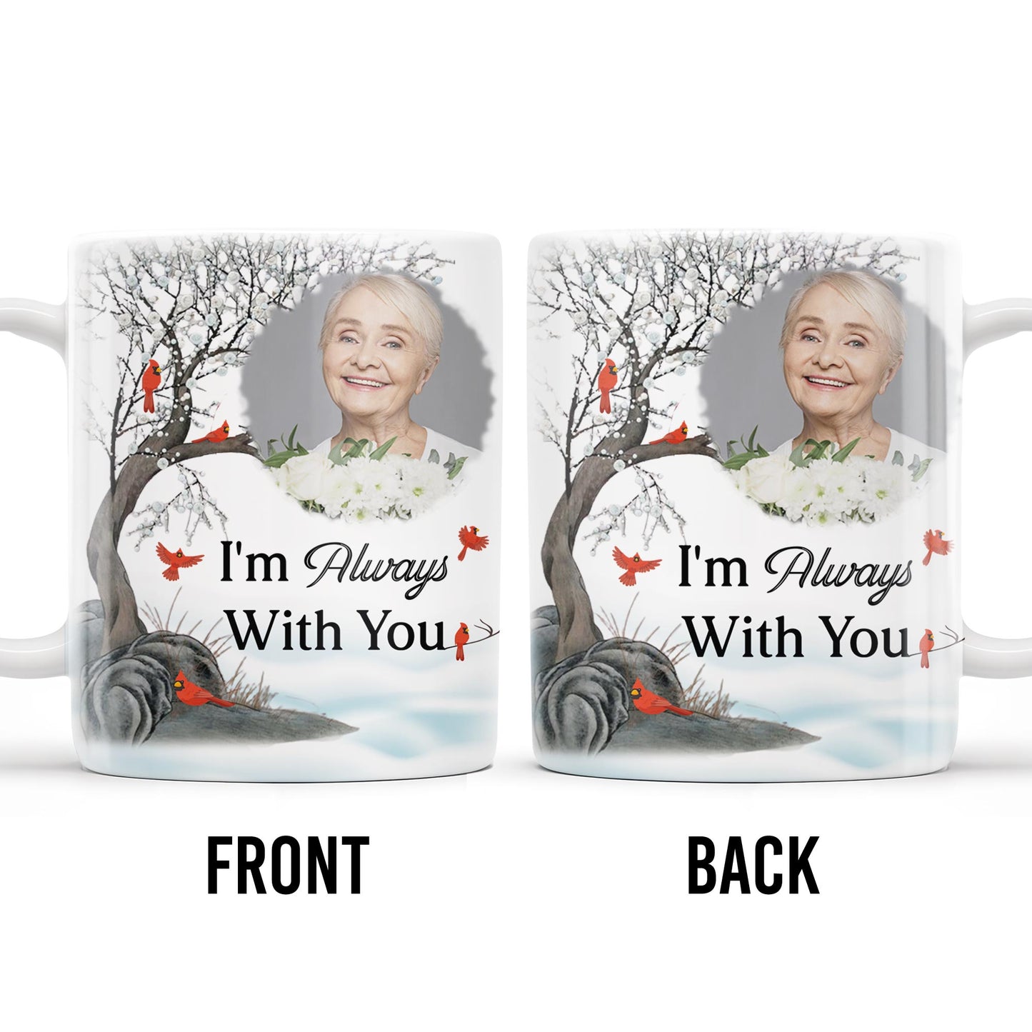 I'm Always With You Memorial Mug With Cardinal Birds
