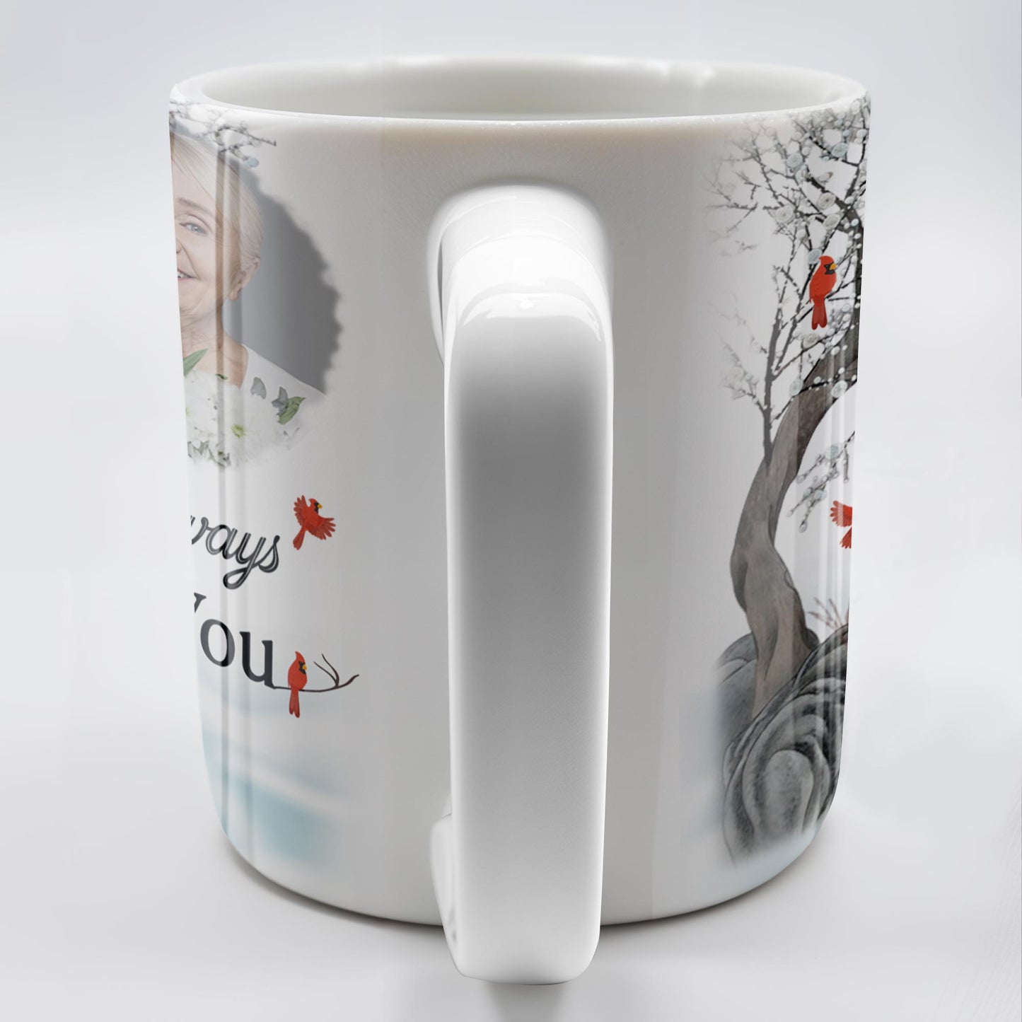 I'm Always With You Memorial Mug With Cardinal Birds