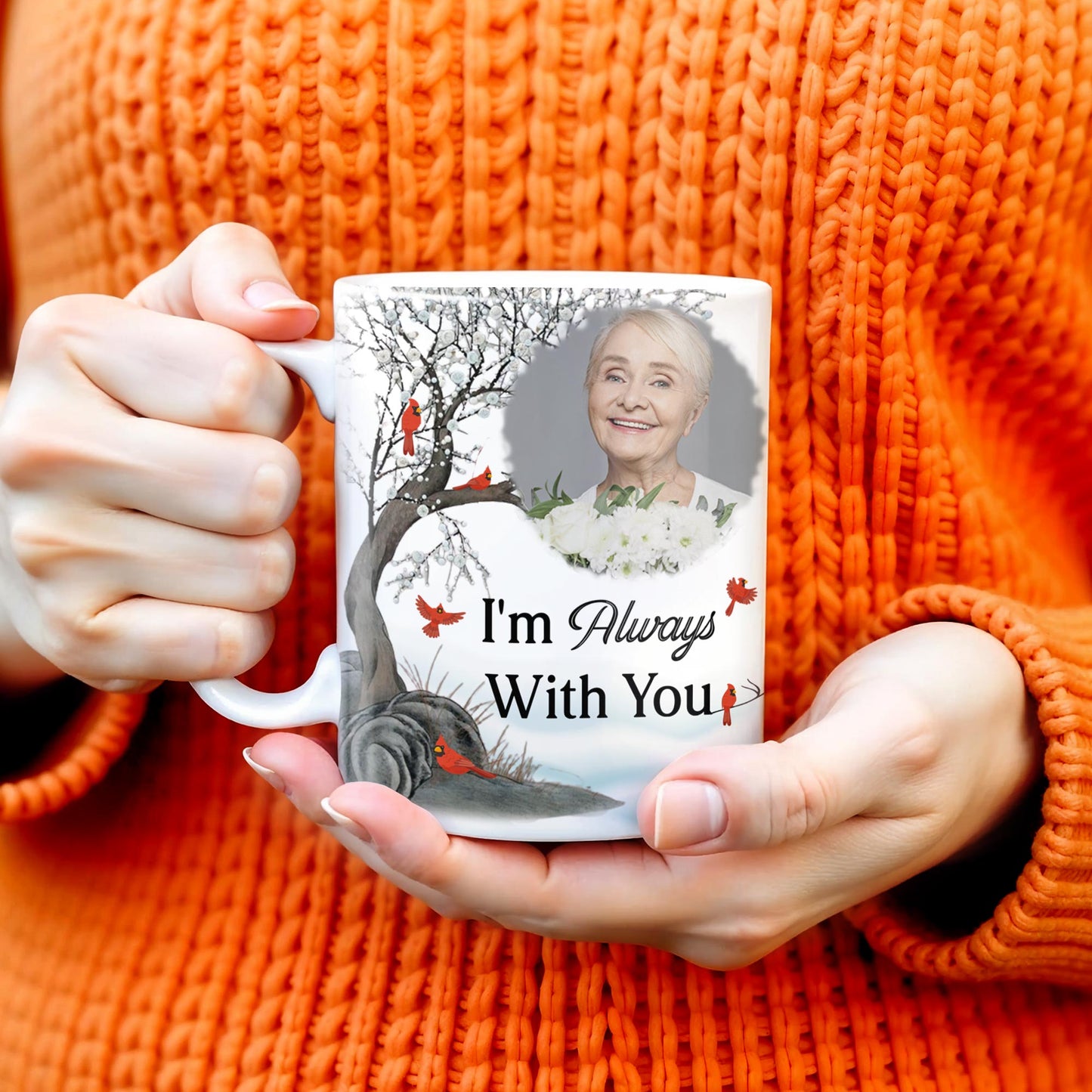 I'm Always With You Memorial Mug With Cardinal Birds