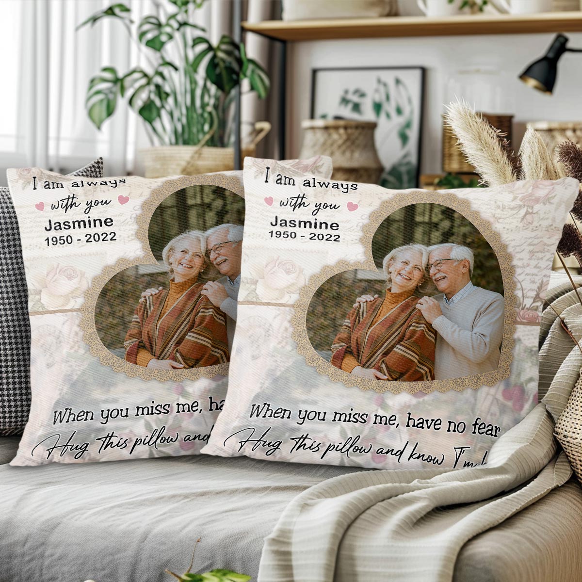 Hug This Pillow And Know I'm Here, Floral Vintage Design - Personalized Custom Pillow, Insert Included - HME151_PLW