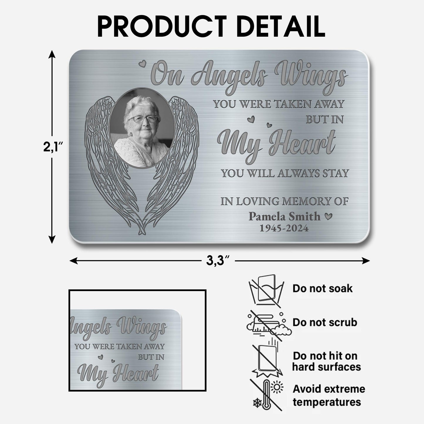 On Angels Wings Memorial Heart Angel Wings Tribute