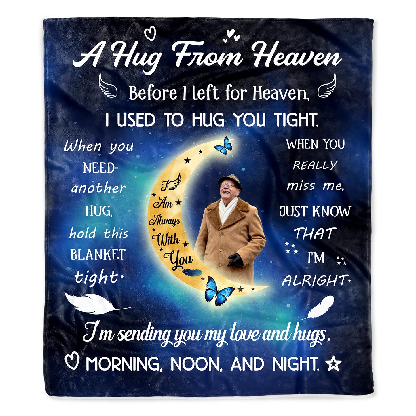 A Hug From Heaven Memorial Blanket With Stars And Butterflies