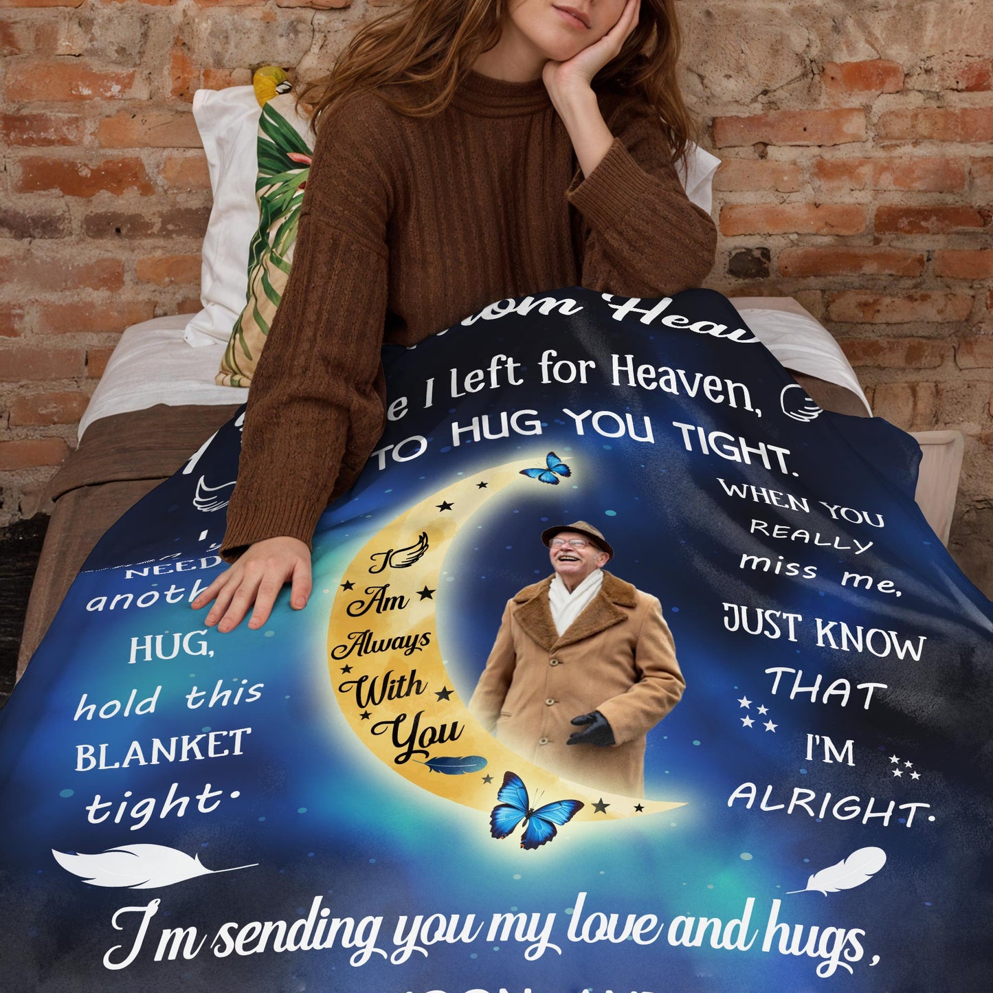 A Hug From Heaven Memorial Blanket With Stars And Butterflies