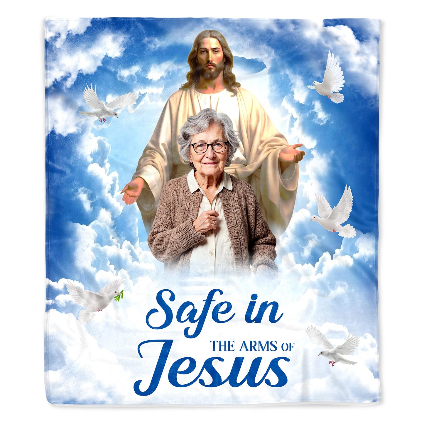 Safe In The Arms Of Jesus Religious Blanket