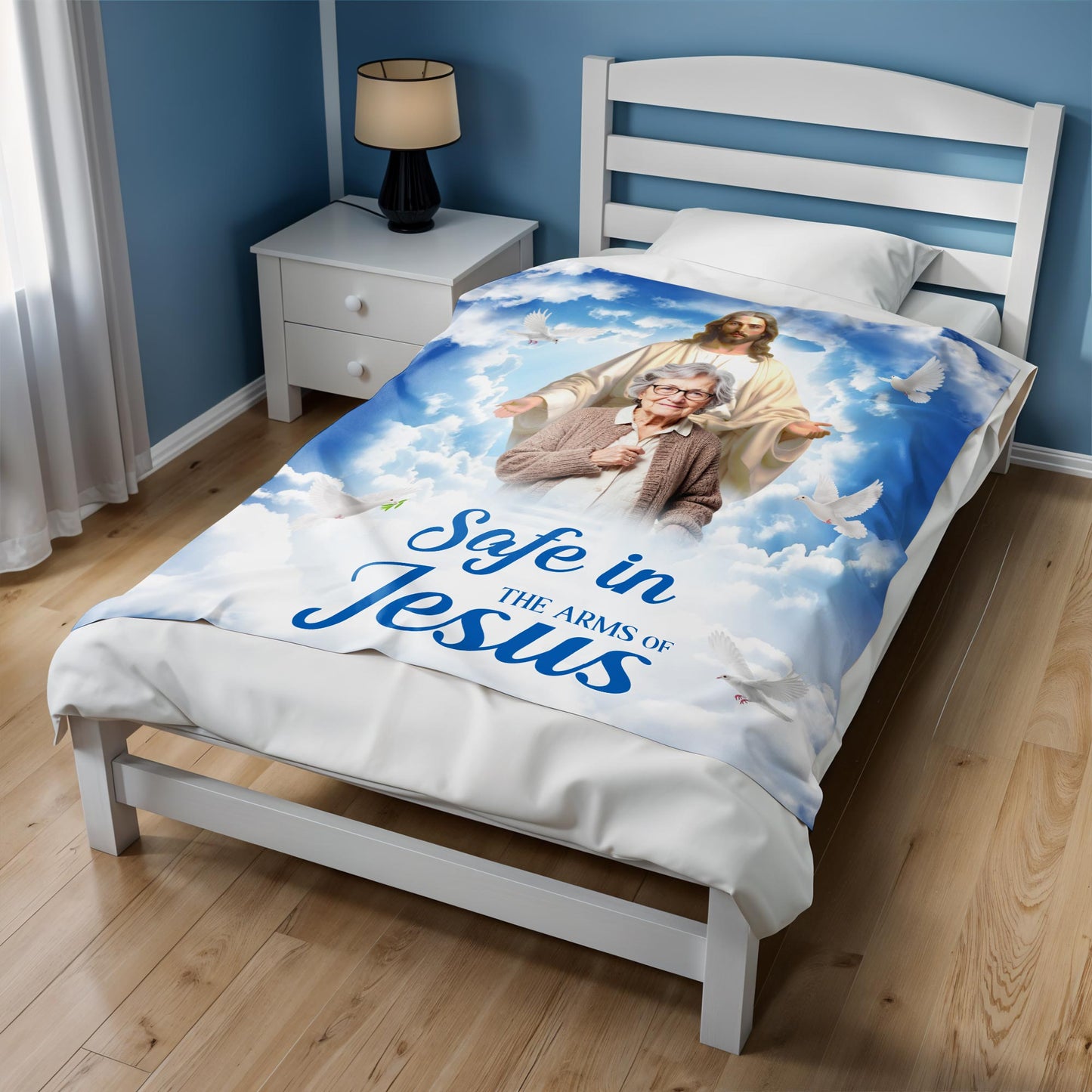 Safe In The Arms Of Jesus Religious Blanket