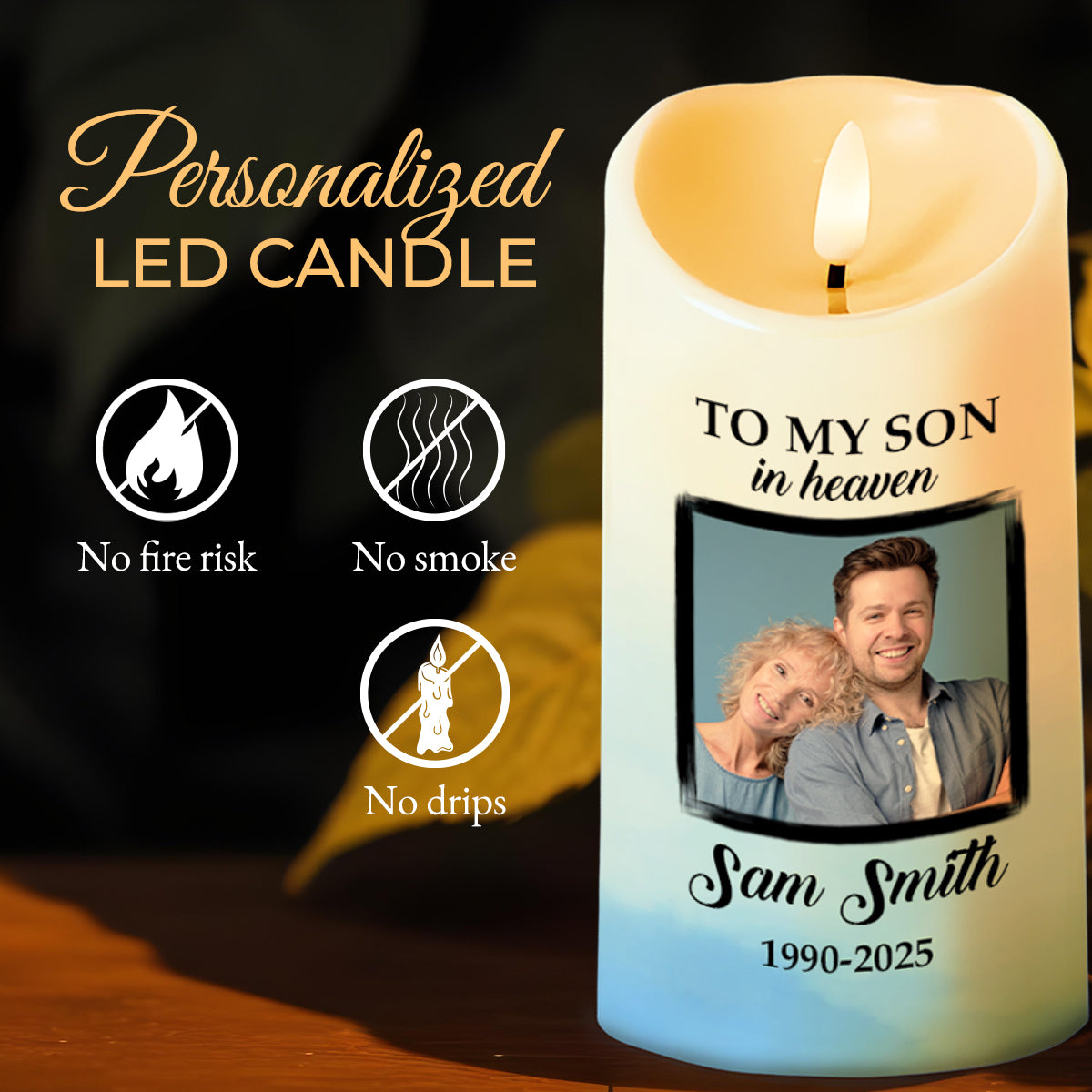 Death Leaves a Heartache, Love Leaves a Memory LED Candle