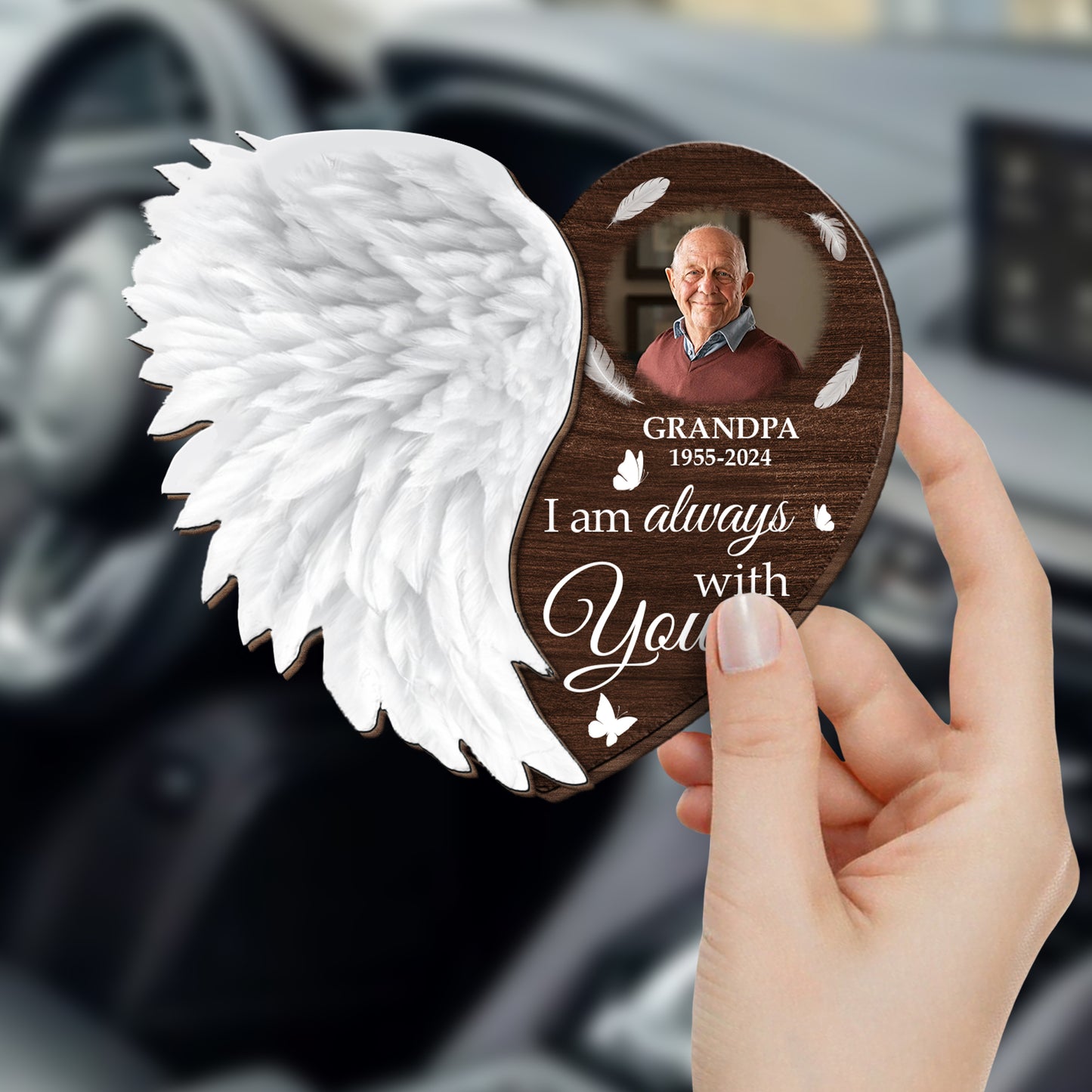 I Am Always With You Angel Wings Visor Clip