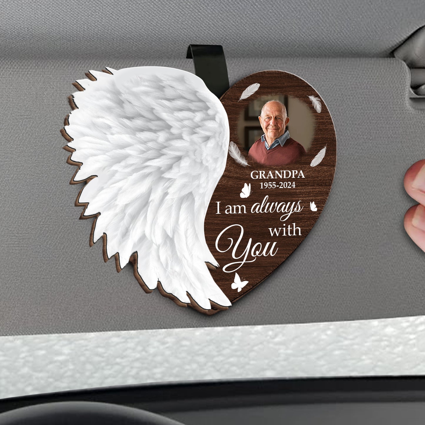 I Am Always With You Angel Wings Visor Clip