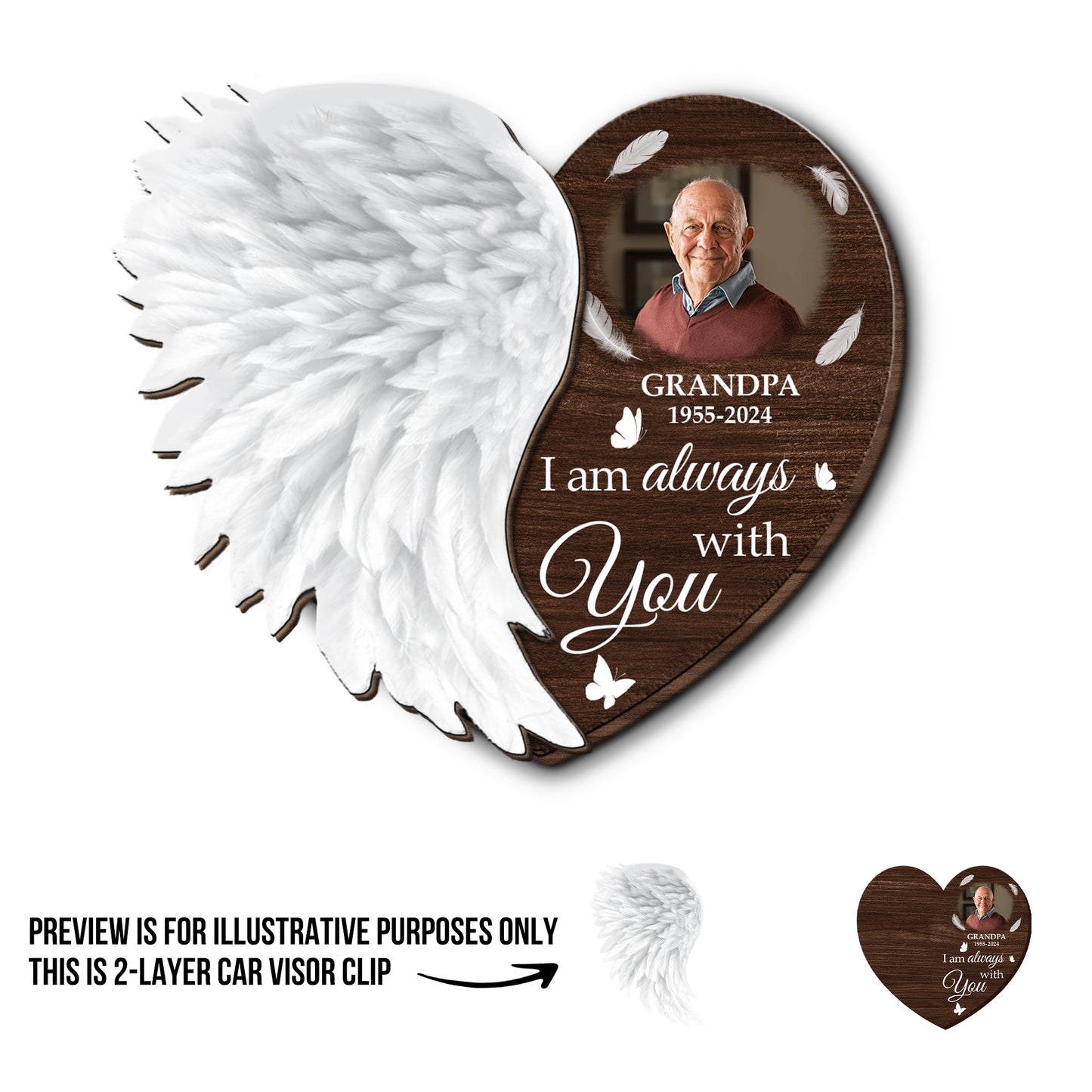 I Am Always With You Angel Wings Visor Clip