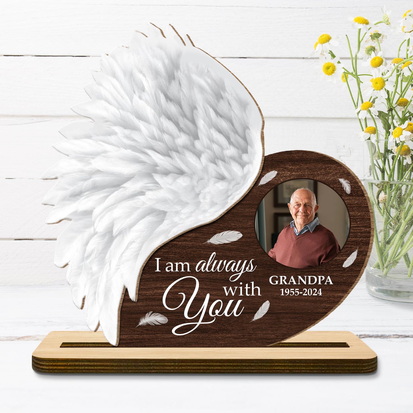 Always With You Angel Wings Memorial Plaque