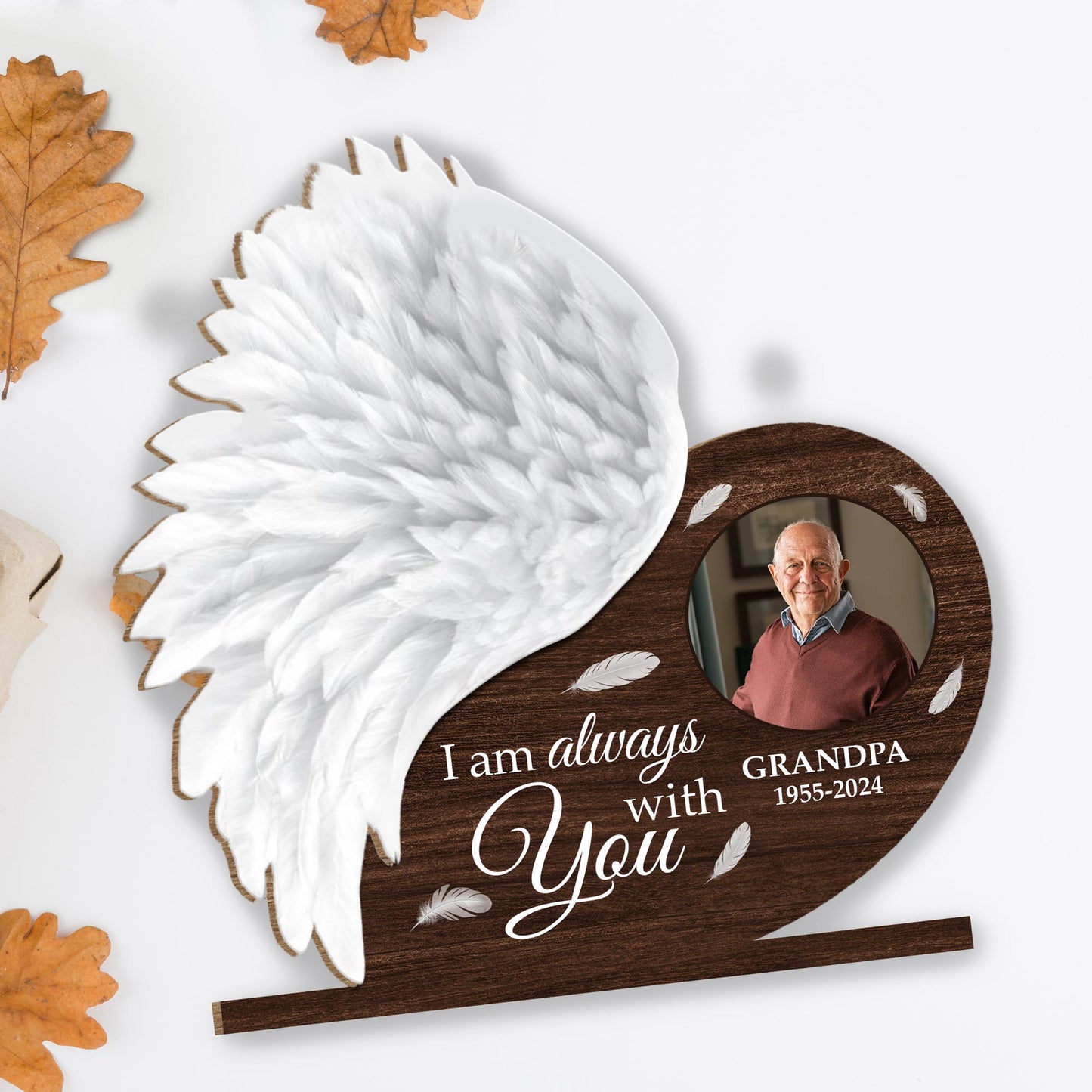 Always With You Angel Wings Memorial Plaque