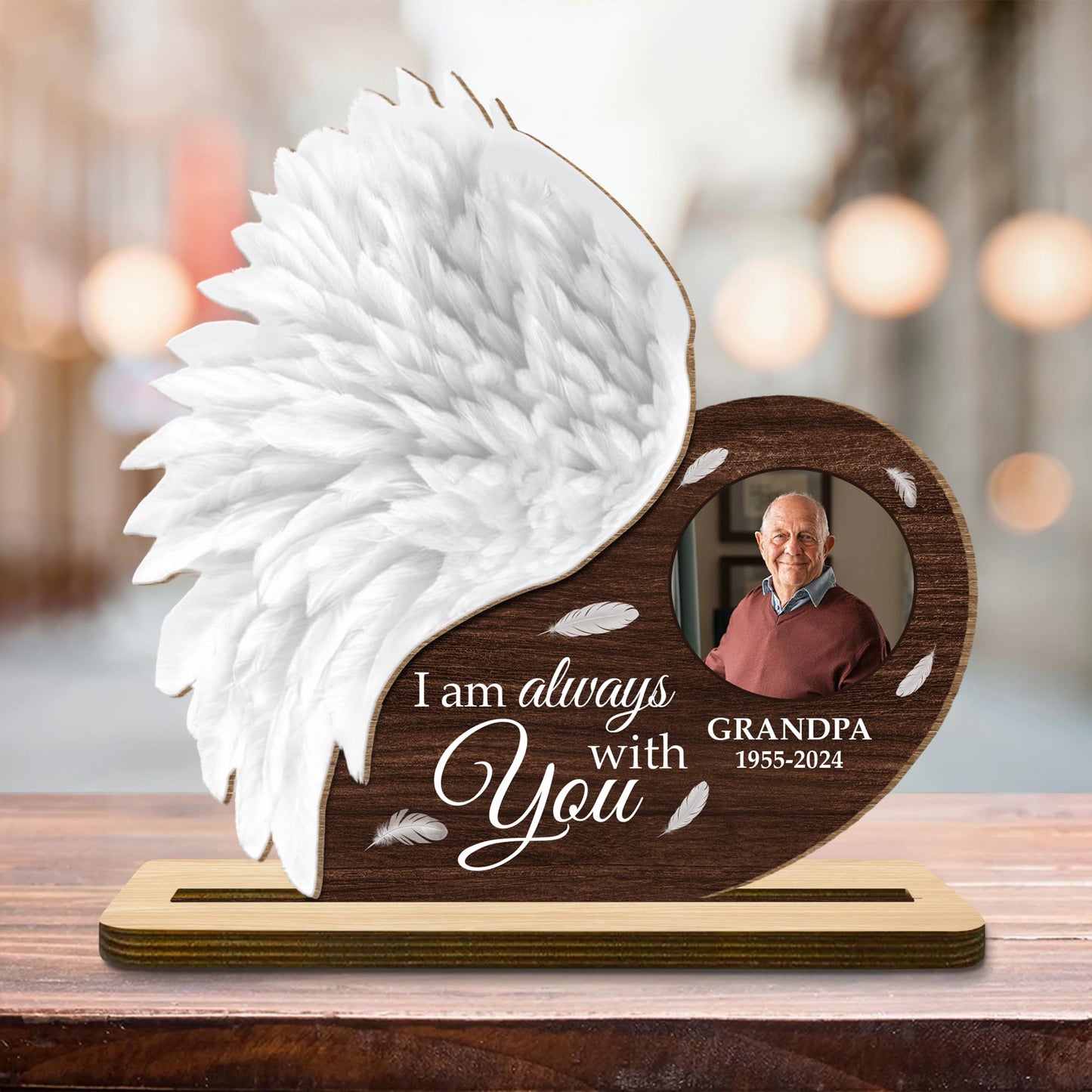 Always With You Angel Wings Memorial Plaque