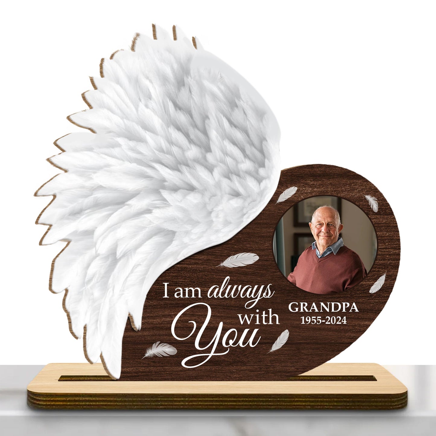 Always With You Angel Wings Memorial Plaque