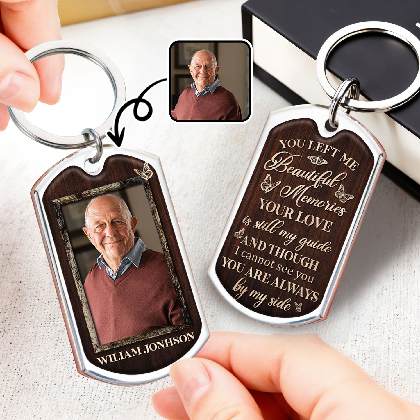 Beautiful Memories Love Guide Memorial Keychain