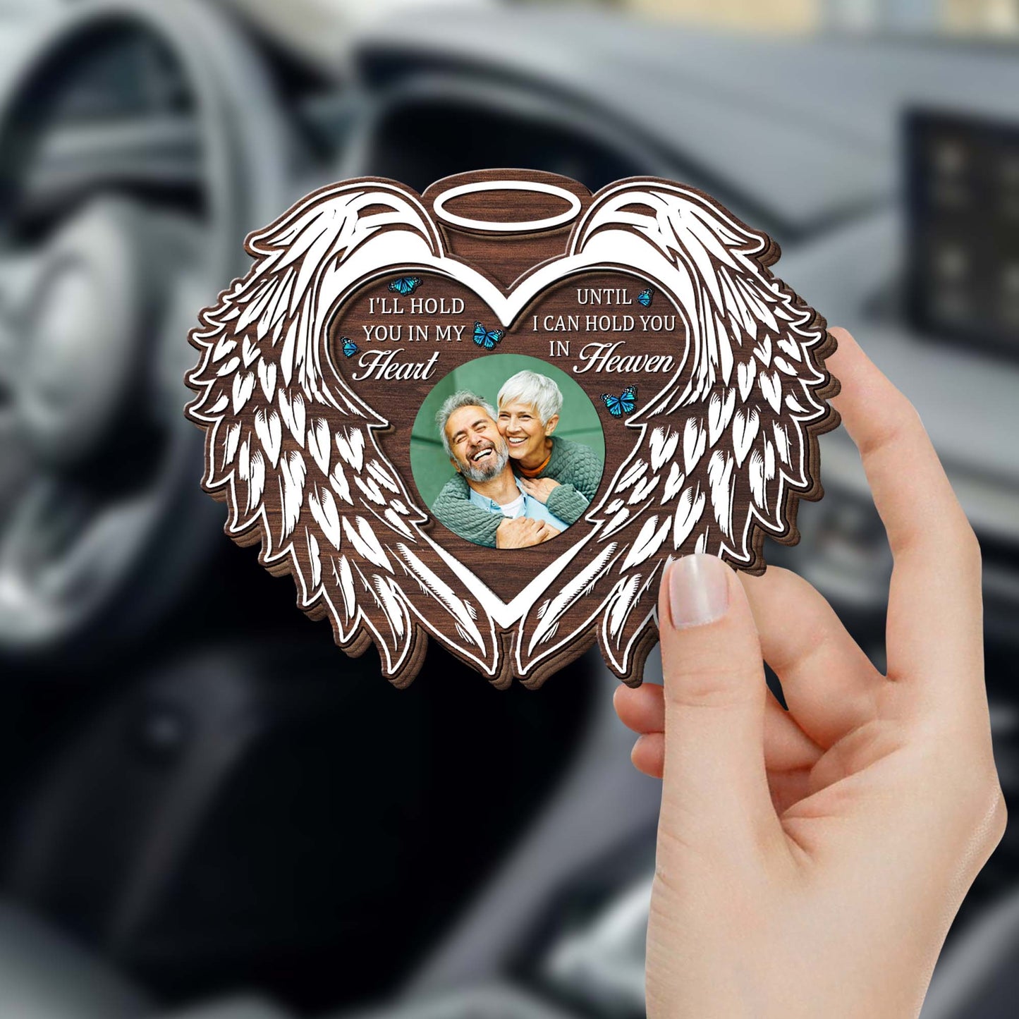 Hold You In My Heart Until Heaven Angel Wings Heart Design