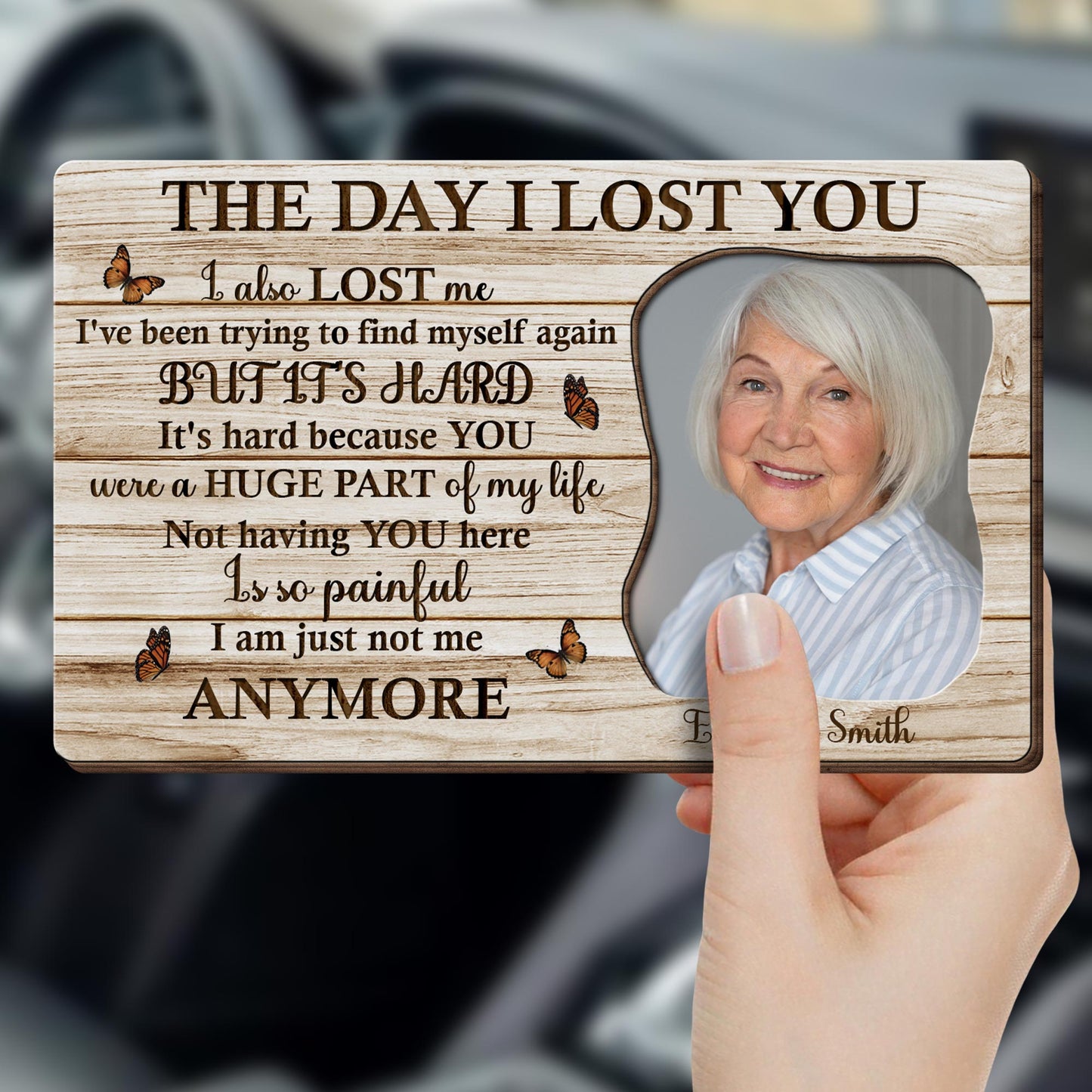 The Day I Lost You Memorial Photo Frame With Butterflies