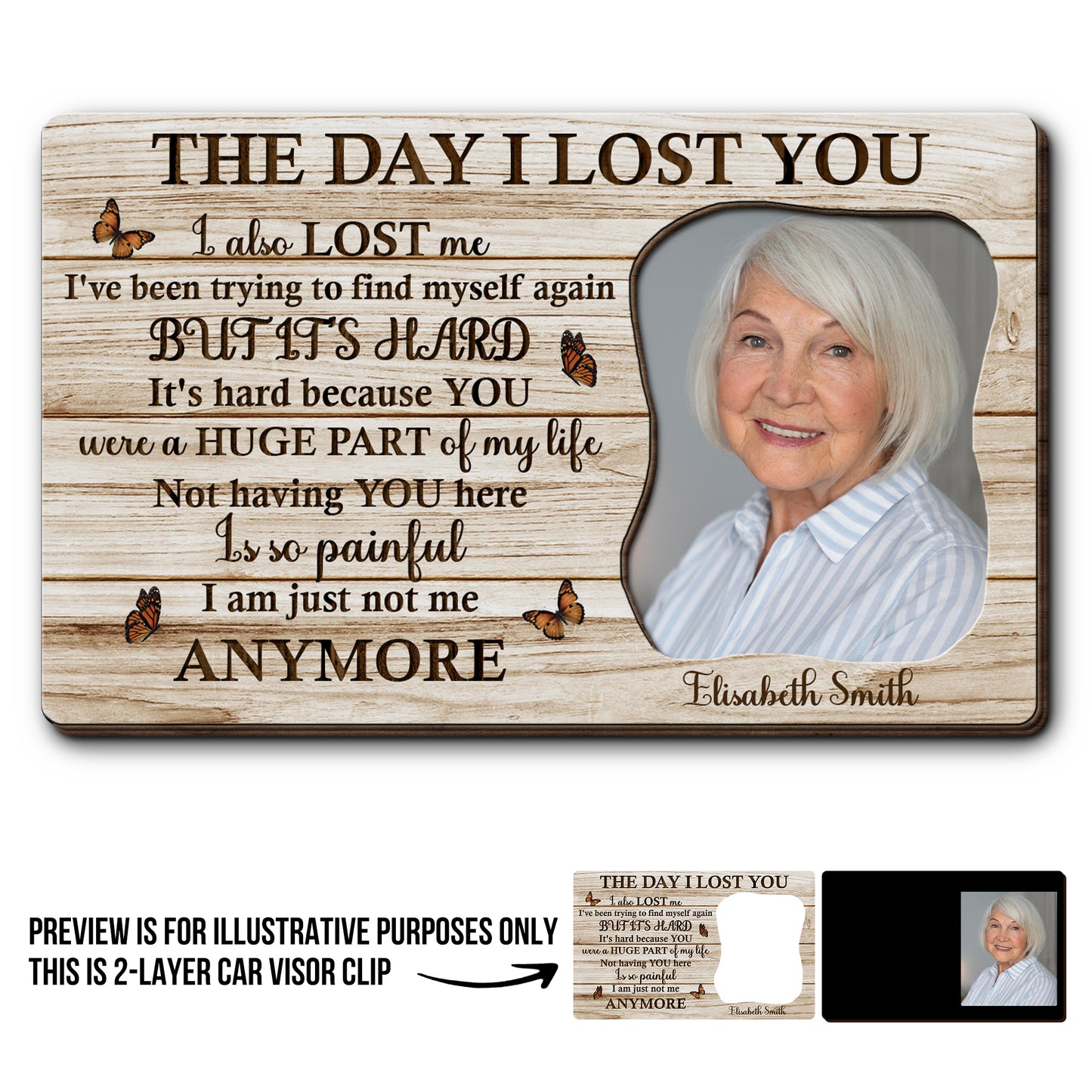 The Day I Lost You Memorial Photo Frame With Butterflies