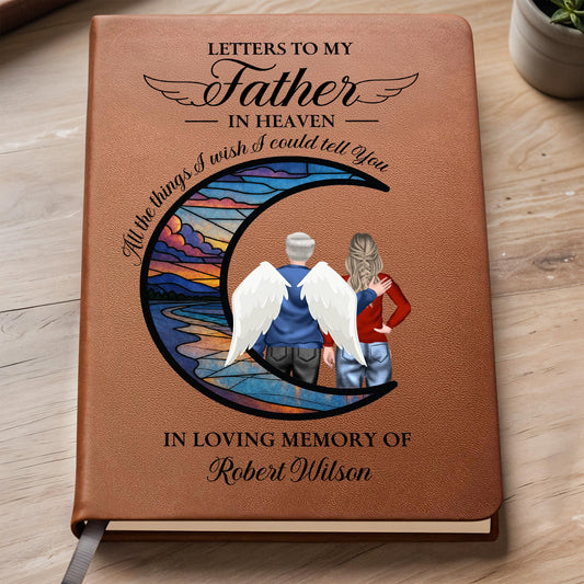 Letters To My Father In Heaven, Stained Glass And Wings Design