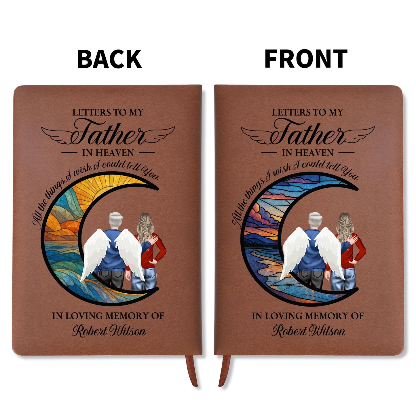 Letters To My Father In Heaven, Stained Glass And Wings Design