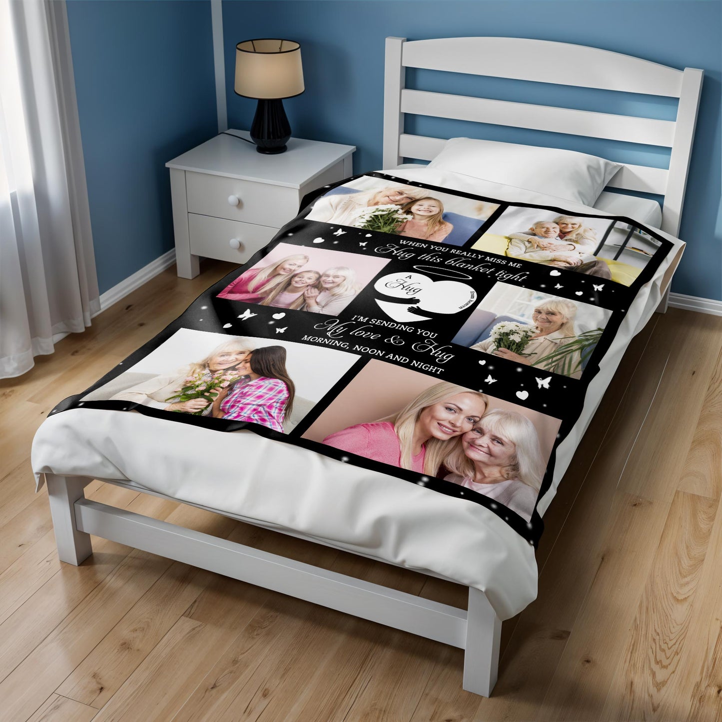 Sending Love And Hugs Personalized Family Blanket