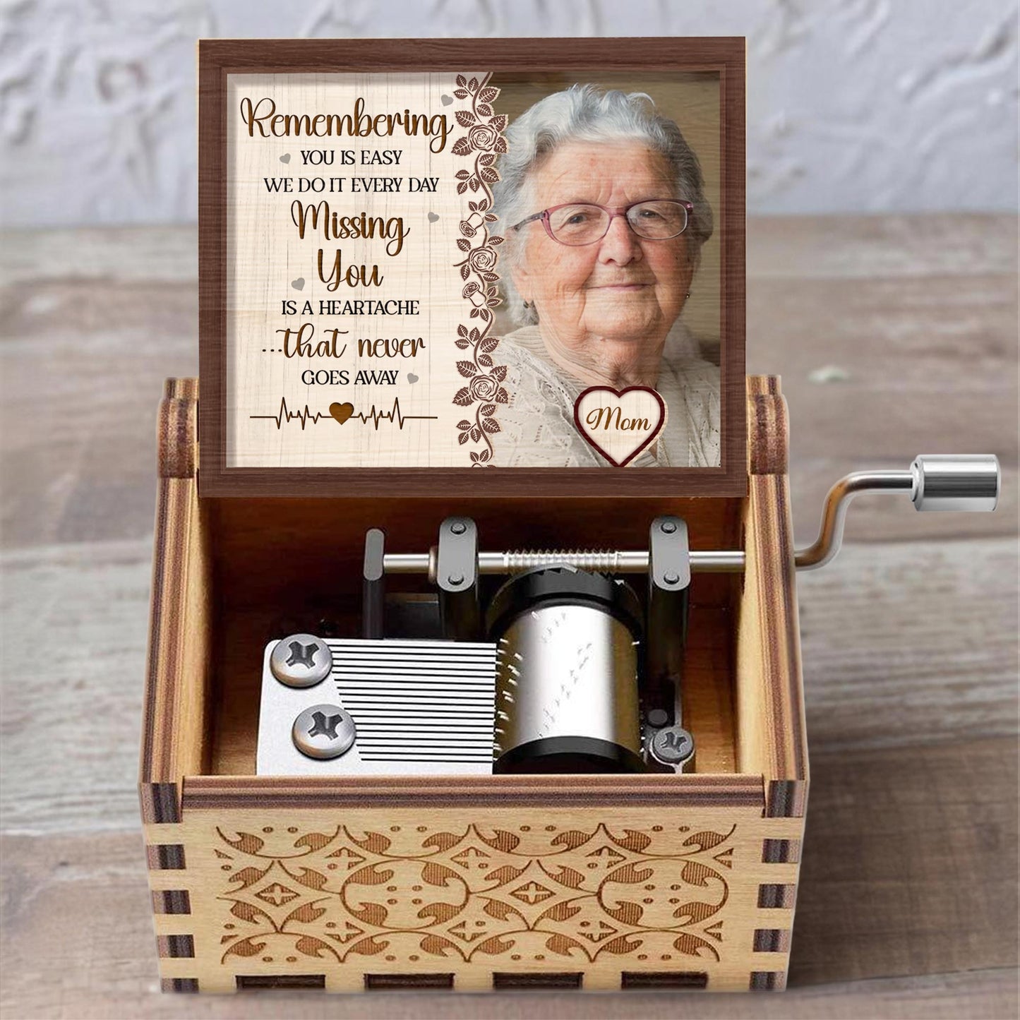 Remembering You Is Easy, Missing You Is A Heartache - Custom Music Box With "You Are My Sunshine" Tune - HME166_MZB