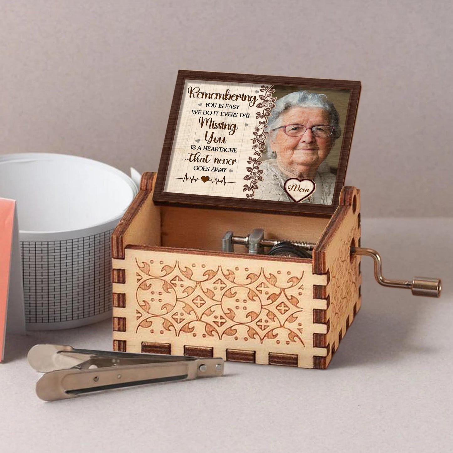 Remembering You Is Easy, Missing You Is A Heartache - Custom Music Box With "You Are My Sunshine" Tune - HME166_MZB