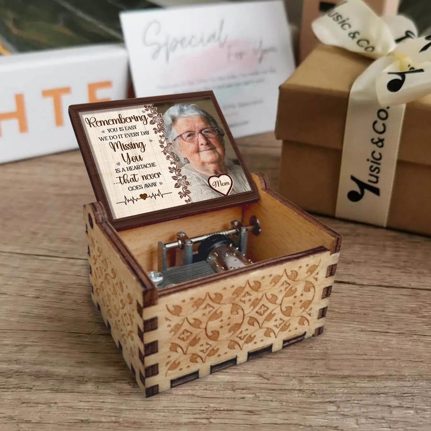 Remembering You Is Easy, Missing You Is A Heartache - Custom Music Box With "You Are My Sunshine" Tune - HME166_MZB