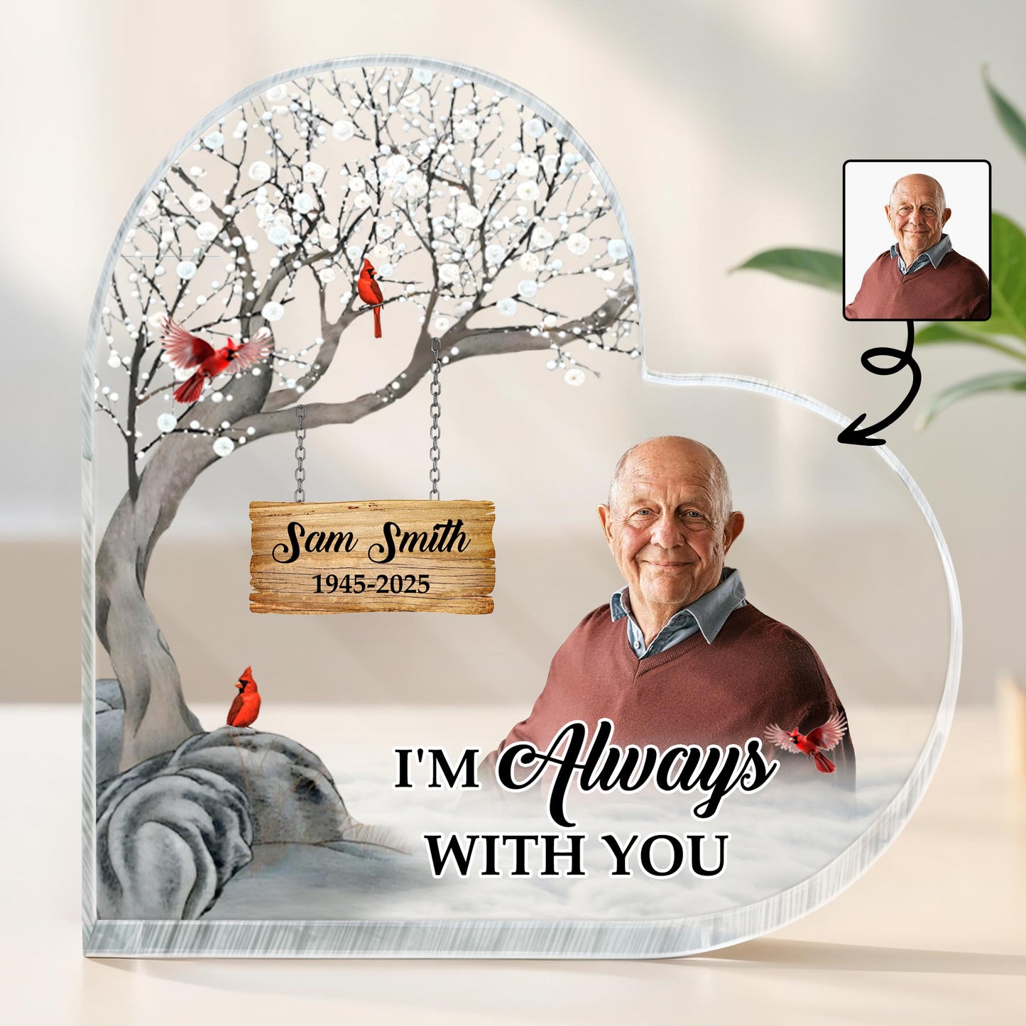 I'm Always With You, Memorial Tree And Birds Plaque