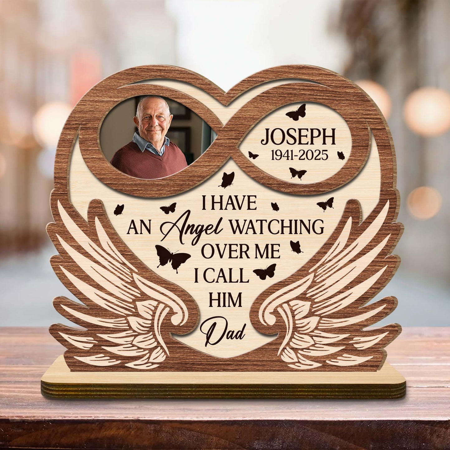 I Have An Angel Watching Over Me I Call Him Dad, Angel Wings and Butterflies