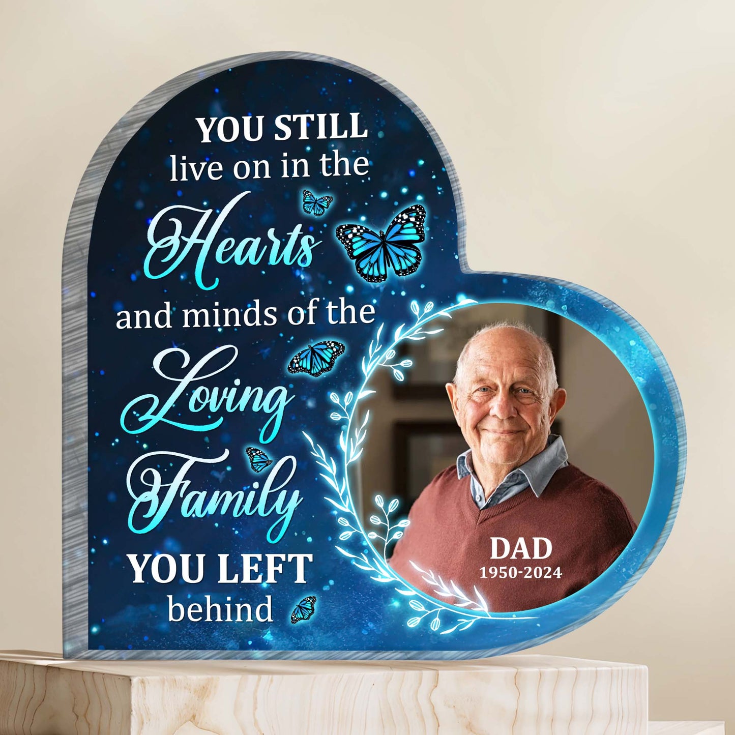 Living On In Our Hearts Loving Family Memorial Tribute