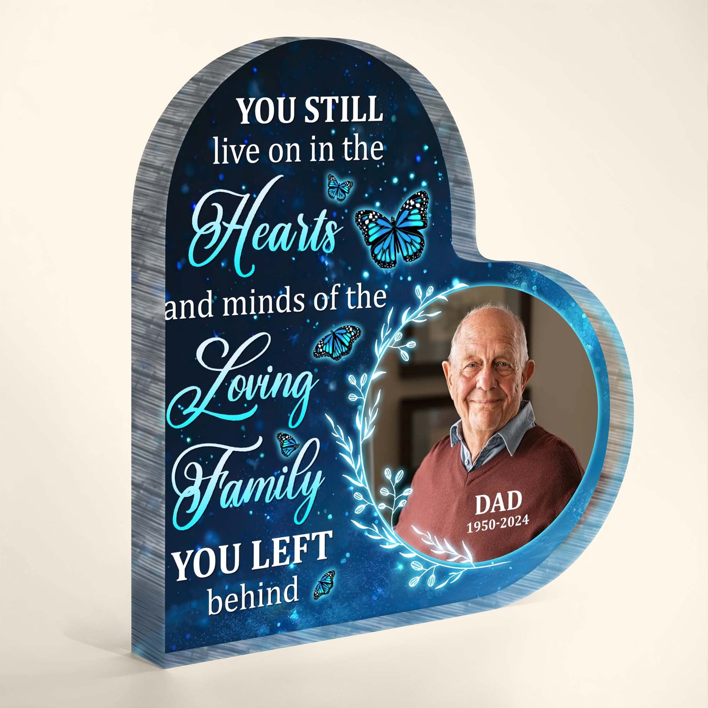 Living On In Our Hearts Loving Family Memorial Tribute