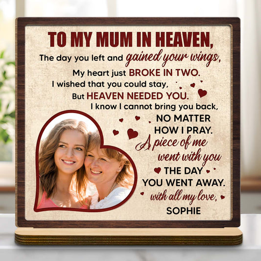 To My Mum In Heaven, Heart And Photo