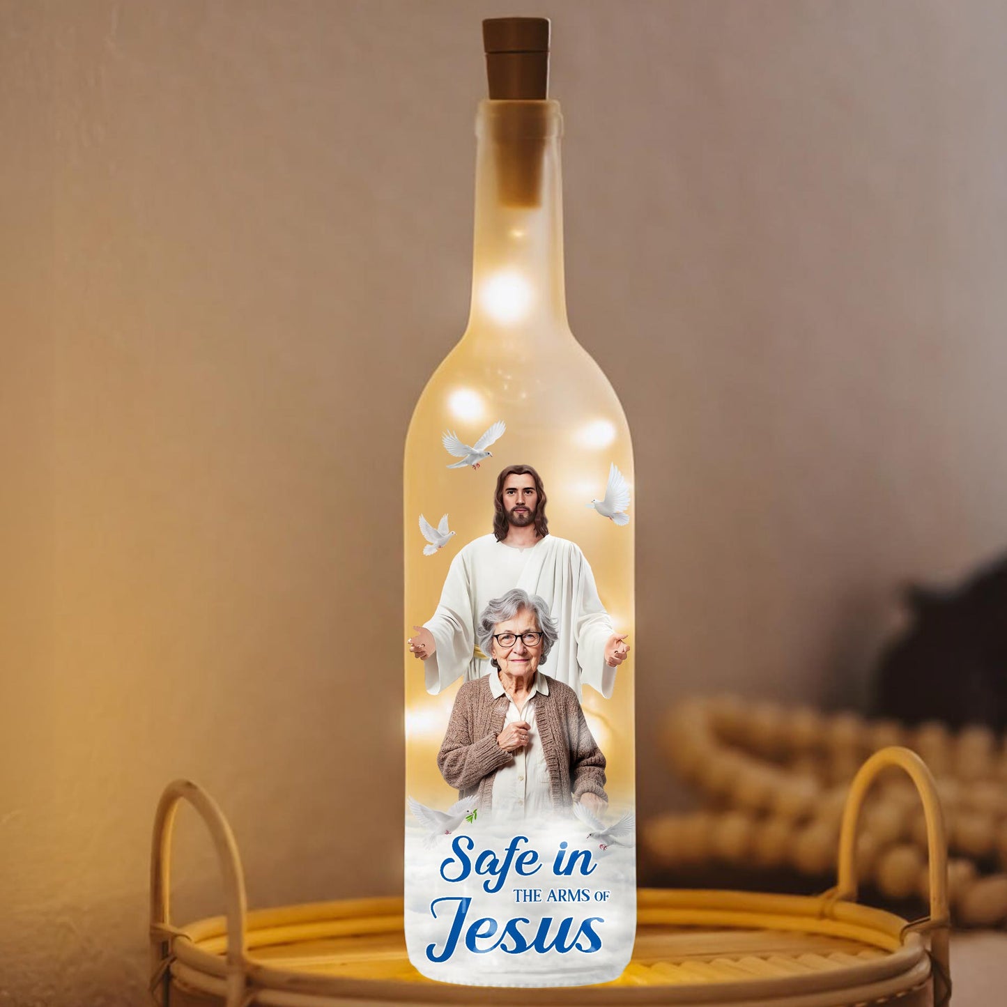 Safe In The Arms Of Jesus, Jesus and Dove Design