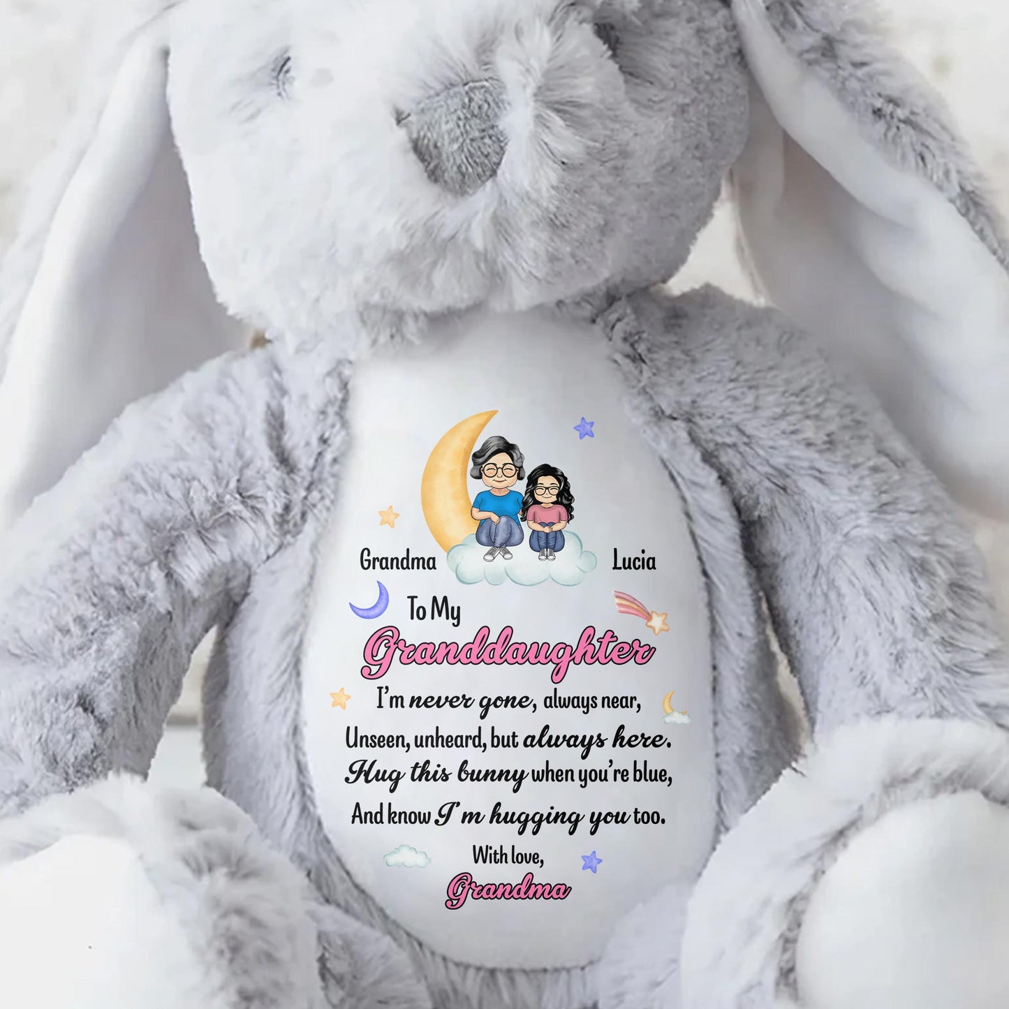 To My Granddaughter, I'm Never Gone, Always Near, Stuffed Bunny