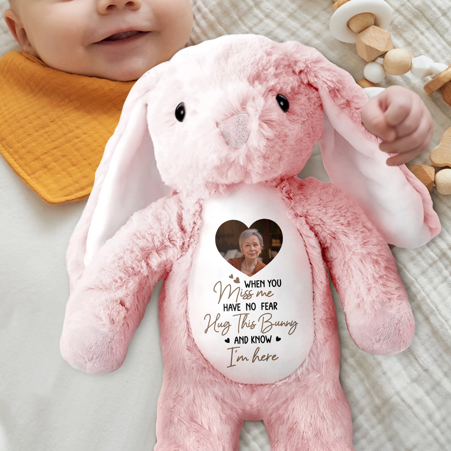 When You Miss Me, Hug This Bunny, Heart and Stuffed Bunny