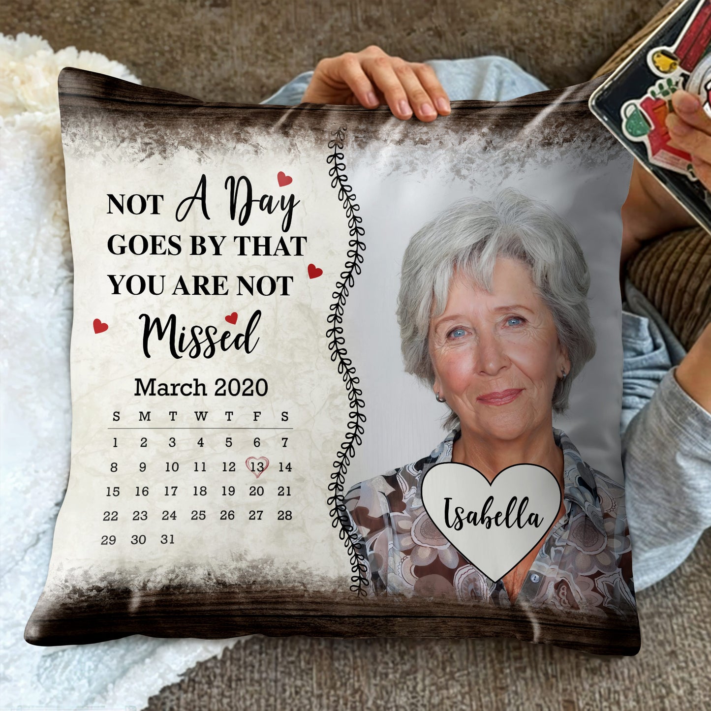 Not A Day Goes By That You Are Not Missed, Calendar and Heart - Personalized Custom Pillow, Insert Included - HME189_PLW