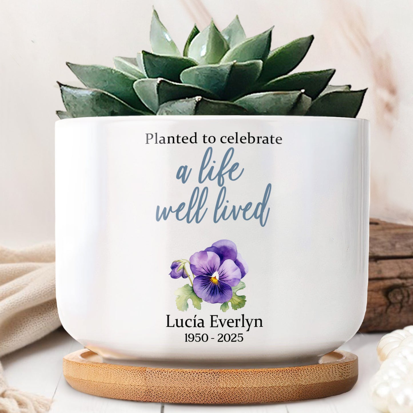 Planted To Celebrate A Life Well Lived, Pansy Flower