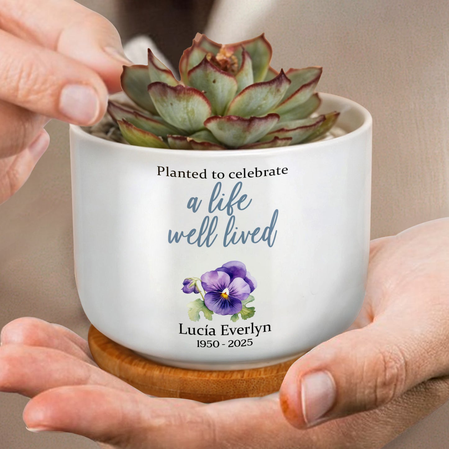 Planted To Celebrate A Life Well Lived, Pansy Flower