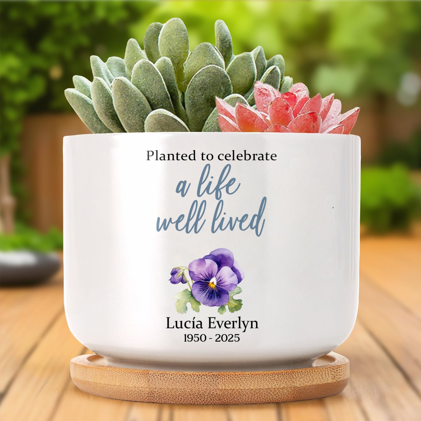 Planted To Celebrate A Life Well Lived, Pansy Flower