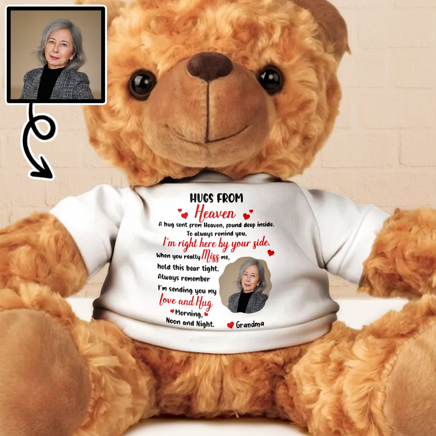 Hugs From Heaven, Teddy Bear and Hearts