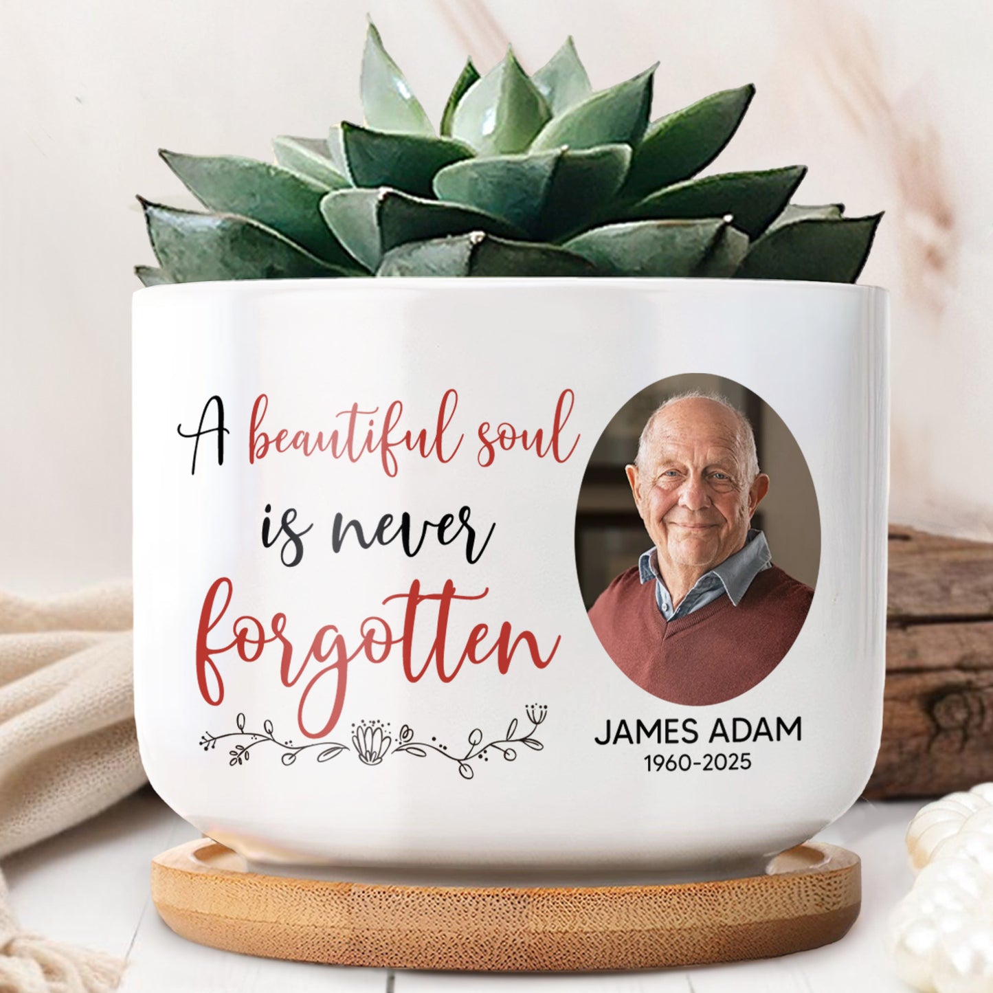 A Beautiful Soul Is Never Forgotten, Floral Accents