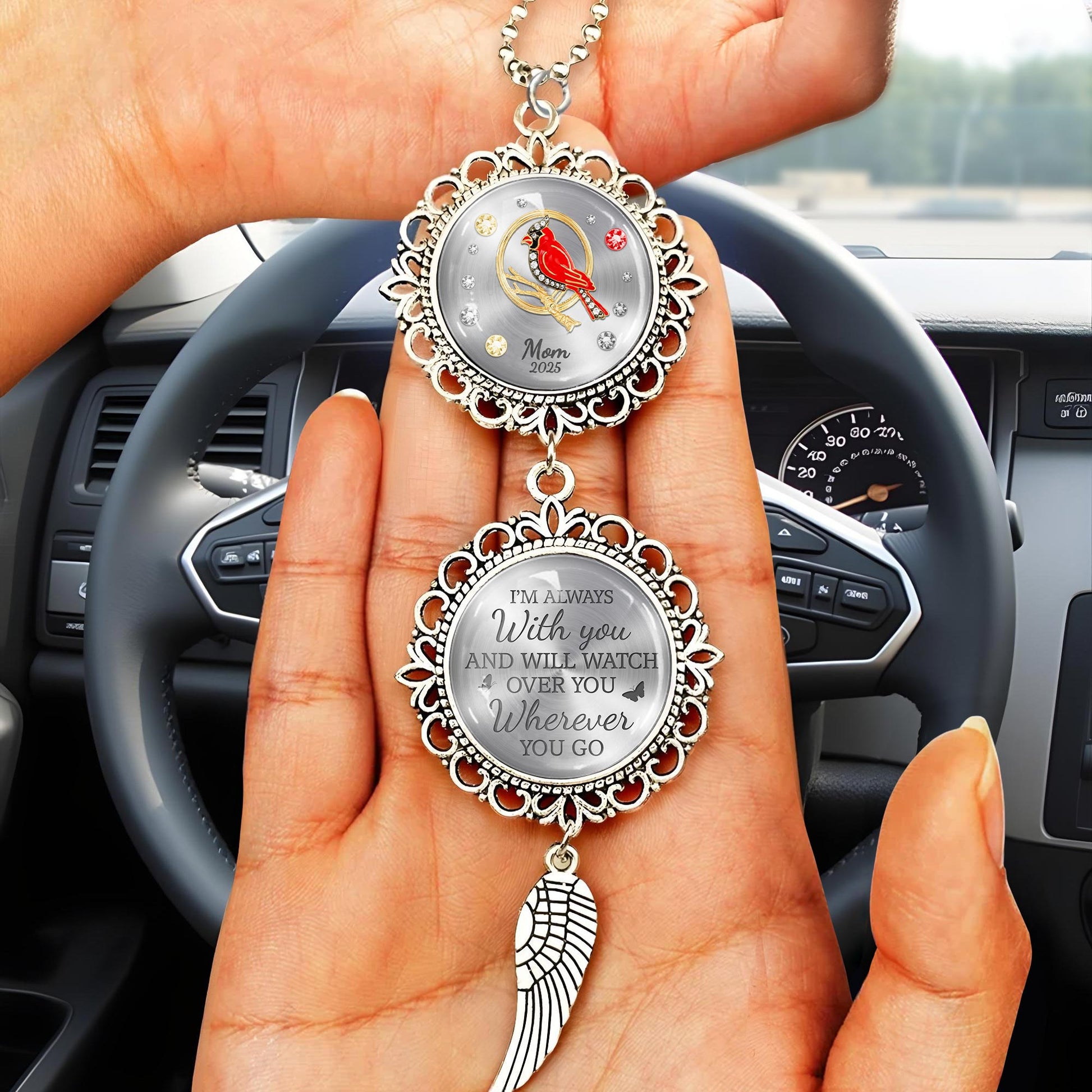 I'm Always With You And Will Watch Over You Wherever You Go, Angel Wing, Bird and Flowers