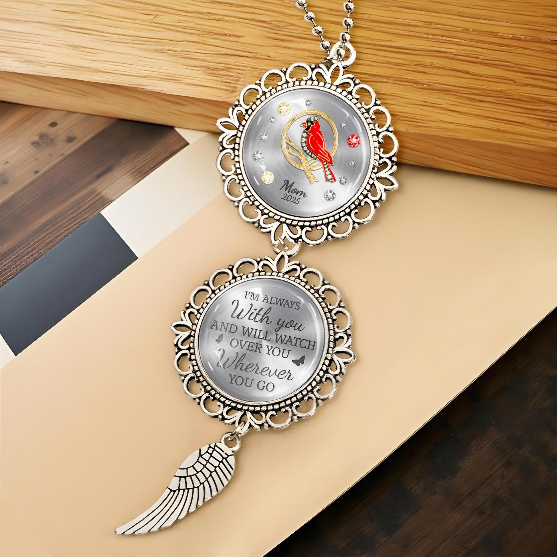 I'm Always With You And Will Watch Over You Wherever You Go, Angel Wing, Bird and Flowers