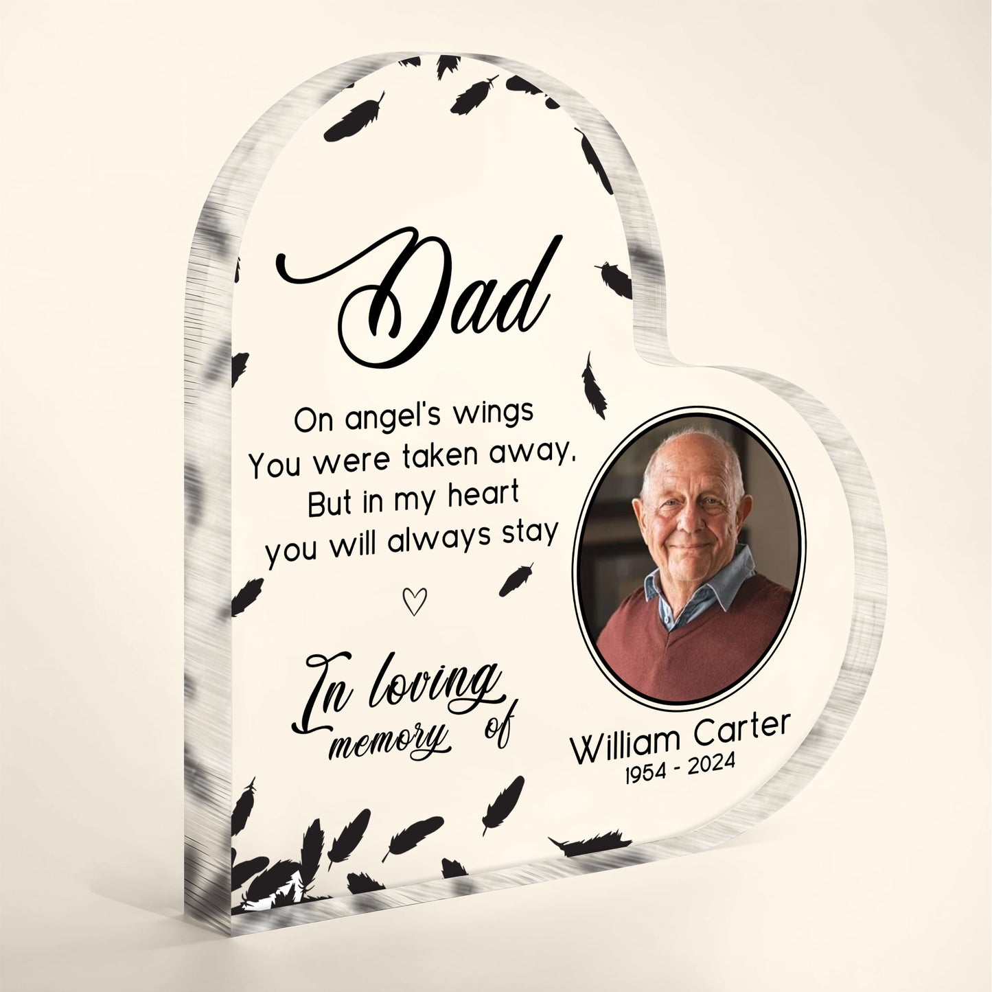 Dad, On Angel's Wings You Were Taken Away, Feathers